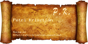 Petri Krisztián névjegykártya